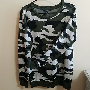 Camo knit sweater - Extra long